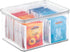 iDesign Kitchen Binz BPA-Free Plastic Stackable Organizer Box with Lid - 6.75in x 5.75in x 3.75in , Clear