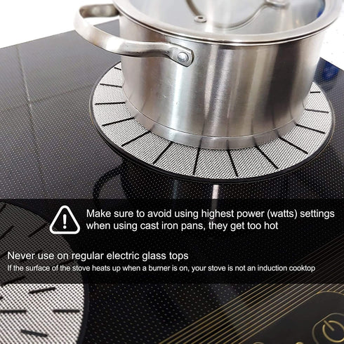 Lazy K Induction Cooktop Mat - Silicone Fiberglass Magnetic Cooktop Scratch Protector - for Induction Stove - Non slip Pads to Prevent Pots from Sliding during Cooking (9.4 inches)