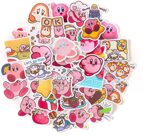 40Pcs/Pack Lovely Cartoon Kirby Star Stickers for Suitcase Skateboard Laptop Luggage Fridge Phone Car DIY Decal Sticker Toys