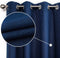 CUCRAF Full Blackout Curtains for Bedroom,100% Room Darkening Curtain,Thermal Insulated Curtain Faux Linen Drapes for Living Room with Grey Coating,Set of 2 (52 x 63 inches, Navy Blue)