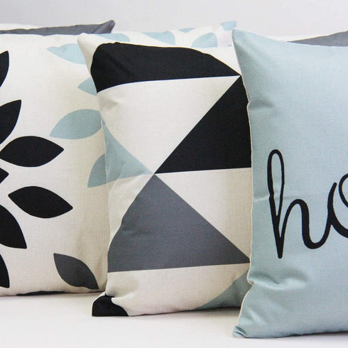 JOJUSIS Modern Geometric Throw Pillow Covers Linen Home Decor 18 x 18 inch Set of 4 Home