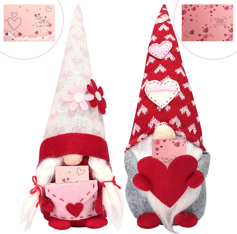 2 Pcs - 18 Inch - Valentine's Day Gnome Plush Dolls Decorations ,Valentines Gnome Decor,Home Table Gnome Ornaments,Valentines Day Gifts for Women