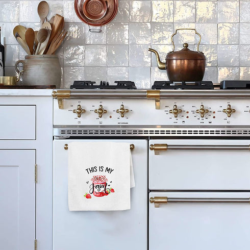 Funny Kitchen Towels and Dishcloths Sets of 4 for Housewarming,White Dish Towels for Home Decor,Cute Towels Drying Dishes - Decorative Tea Towels,Hand Towels,Waffle Towels
