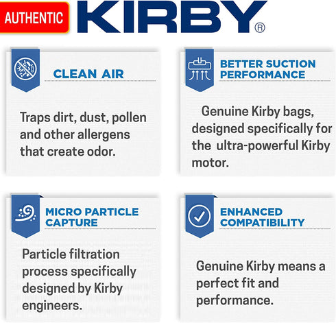 KIRBY Vacuum System Filter Bags Part 204811 Six Included