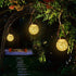 2 Packs Hanging Outdoor Solar Lanterns Decorative Lights 30 LED Waterproof Cracked Glass Jar Garden Lights for Court Yard Patio Pathway