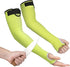 OriStout Kevlar-Sleeves with Thumb Hole, Cut Resistant Gardening Sleeves, Protective Arm Sleeves for Yard Work, Welding, Kitchen, Arm Guards for Biting, Pet Grooming, Green, 1 Pair