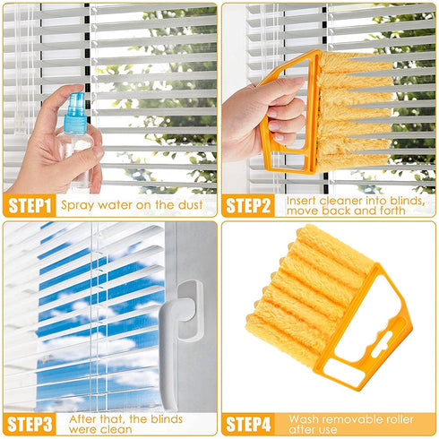 Window Venetian 7 Finger Dusting Cleaner Tool Hand-Held Window Shutters Mini Duster Brush Blind Dust Cleaner Venetian Shades Brush Window Air Conditioner Duster Dirt Cleaner (5 Colors,5 Pieces)