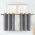 HOMEIDEAS 2 Panels Blackout Short Curtains for Small Window Tiers 24 inch Long Grommet Small Curtain Drapes Half Window Curtains for Kitchen Bathroom Cafe Dining, Light Grey