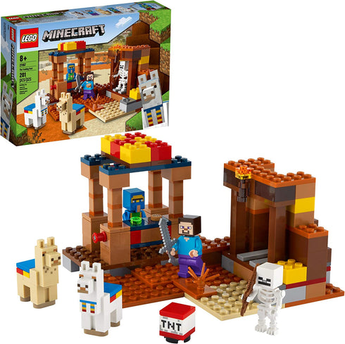 LEGO Minecraft The Trading Post 21167 Collectible Action-Figure Playset with Minecraft’s Steve and Skeleton Toys, New 2021 (201 Pieces)
