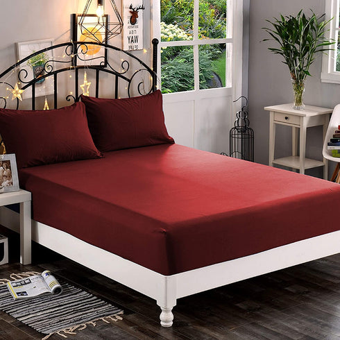 Premium Hotel Quality 1-Piece Fitted Sheet, Luxury & Softest 1500 Thread Count Egyptian Quality Bedding Fitted Sheet Deep Pocket up to 16inch, Wrinkle and Fade Resistant, King, Burgundy
