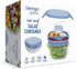 Bentgo® Glass - Leak-Proof Salad Container with Large 61-oz Salad Bowl, 4-Compartment Bento-Style Tray for Toppings, 3-oz Sauce Container for Dressings, and Built-In Reusable Fork (Light Blue)