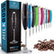 Zulay Original Milk Frother Handheld Foam Maker for Lattes - Whisk Drink Mixer for Coffee, Mini Foamer for Cappuccino, Frappe, Matcha, Hot Chocolate by Milk Boss (Metallic Black)