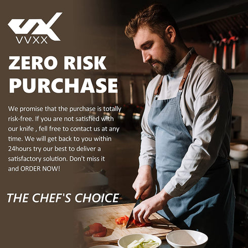 VVXX 8" Chef Viking Knife Sharp Meat Cleaver Knife Fillet Knife Boning Knife Valentine Gift for Lover Full Tang Hand-Hammered Ergonomic Handle Chopping Knife with Gift Box in Home Kitchen & Restaurant