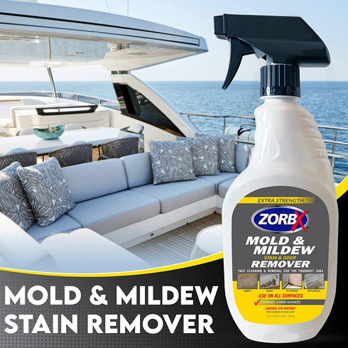 ZORBX Extra Strength M&M Remover and Cleaner - Bleach Free Cleaner Spray | Scrub Free Formula | All-Purpose Odor Remover for Carpet, Bathroom, Walls, Wood, Shower and Car - 24 FL Oz