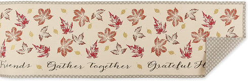 DII Fall Basics Collection Tabletop, Reversible Table Runner, 14x72, Gather Together Print