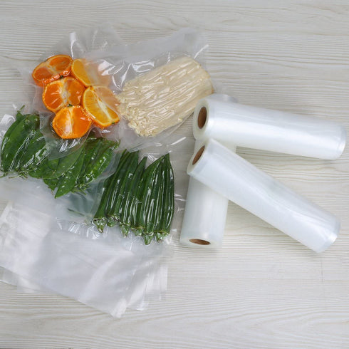 Vacuum Sealer Bags-Rolls for Food Saver-Storage - 3 Rolls 8"x16.5'and 3 Rolls 11"x16.5' for Sous Vide Cooker Vac Machine Freezer & Mircowave