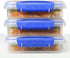 Sistema KLIP IT Collection Sandwich Box 1.9 Cup Compact Food Storage Container, 3 Pack, Clear/Blue, Great for Meal Prep, BPA Free, Reusable