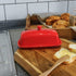 Sweese 307.104 Porcelain Butter Dish with Lid, Perfect for East West Coast Butter, Red