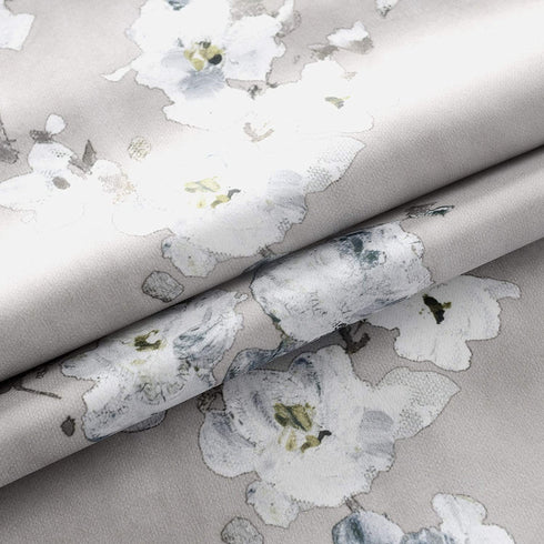 DriftAway Mackenzie Abstract Floral Pattern Window Treatment Valance Rod Pocket 50 Inch by 14 Inch Plus 2 Inch Header Blue Gray