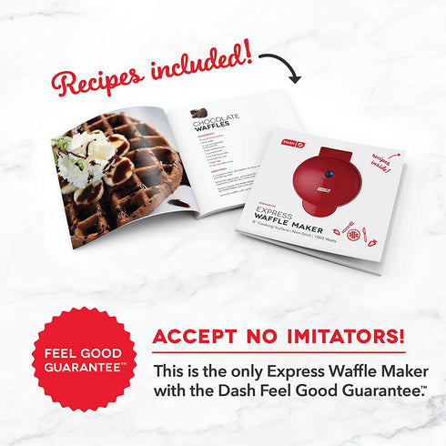 Dash Express 8 Waffle Maker for Waffles, Paninis, Hash Browns + other Breakfast, Lunch, or Snacks, with Easy Clean, Dual Non-Stick Surfaces - Red