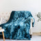 NEWCOSPLAY Super Soft Faux Fur Throw Blanket Premium Sherpa Backing Warm and Cozy Throw Decorative for Bedroom Sofa Floor (Thick-Dark Blue, Throw(40"x50"))