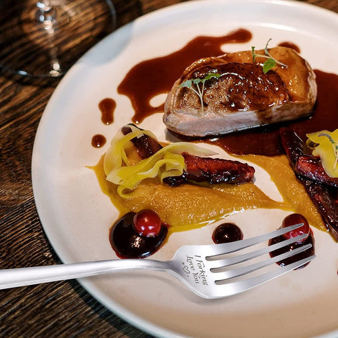 N/C I Forking Love You Dinner Funny Forks Kitchen Engraved Stainless Steel Silverware Fork Boyfriend Girlfriend Anniversary Gifts, Carnival, Valentines Gift, Wedding Registry Items Silver 21CM F-4