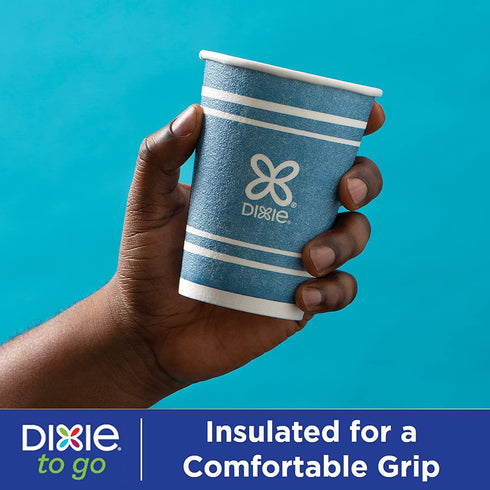 Dixie To Go Coffee Cups and Lids, 12 Oz, 26 Count, Assorted Designs, Disposable Hot Beverage Cups & Lids