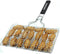 AIZOAM Portable Stainless Steel BBQ Barbecue Grilling Basket for Fish,Vegetables, Shrimp,and Small Flat Sea Food .Great Useful BBQ Tool.-Bonus Additional Sauce Brush and 50 Natural Bamboo Skewers €‘