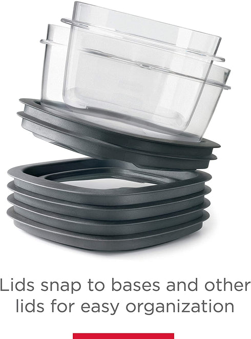 Rubbermaid Meal Prep Premier Food Storage Container, 6 Piece Set, Grey