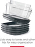 Rubbermaid Meal Prep Premier Food Storage Container, 6 Piece Set, Grey