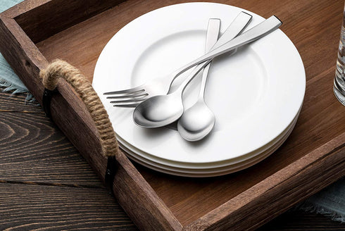 Godinger Flatware Set, Matte Finish Stainless Steel Cutlery Silverware Flatware Sets, 20 Piece Set, Service for 4