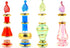 Egyptian Mouth Blown Glass miniature Perfume Bottles Wholesale Set of 12 Size 2" (5 cm) with handmade Gold decorative Vials for essential& perfume oils by Egyptian Hand Blown Glass
