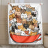 Bedbay Cat Plush Blankets Cats Blanket Throw Cartoon Animal Cats Kitten Sherpa Fleece Blanket Animal Pet Themed Soft Cozy Plush Bed Blanket (Cartoon, Twin(60"x80"))