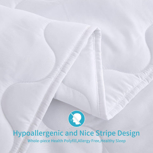 HOMBYS Lightweight Twin Down Alternative Quilted Comforter Twin Size - All Season Plush Microfiber - Machine Washable Duvet Insert- Warmth Bed Comforter ( Twin, White)