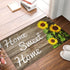Sunflower Welcome Doormat, 17 X 29 Inch Wood Background Flower Spring Summer Decorative Home Sweet Home Entrance Rug Door Mat Rubber Backing Non-Slip Floor Mat for Kitchen Bathroom