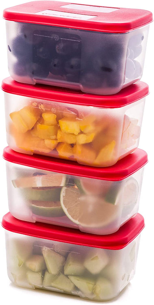 Quicker Defrost- Reusable Freezer Containers with Lids Set of 4-23.5 oz. for Soups, Leftovers, Meal Prep, Food Storage Airtight Food Storage Containers With Lids Plastic Freezer Containers Jars