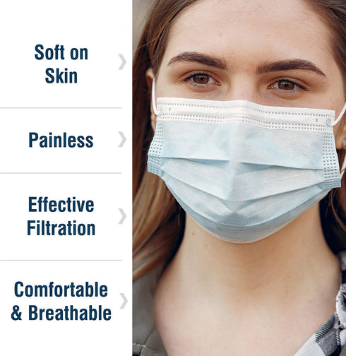 WeCare Disposable Face Mask Individually Wrapped - 50 Pack, Colored Face Masks