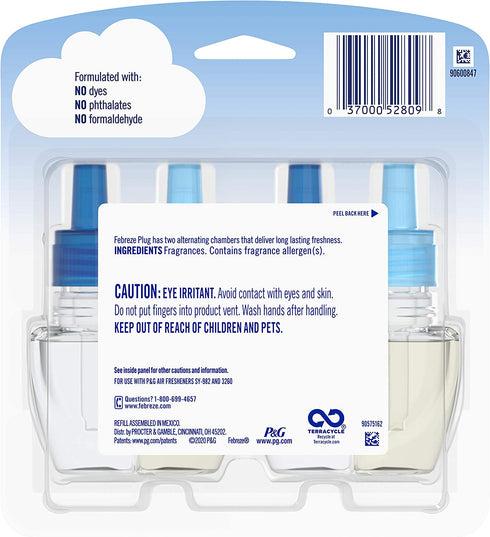 Febreze Plug in Air Fresheners, Ocean, Odor Eliminator for Strong Odors, Scented Oil Refill (2 Count)