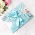 PONATIA 25PCS/Lot 250GSM 5.12 x 7.1'' Laser Cut Hollow Rose with Blue Ribbons Wedding Invitations Cards for Wedding Bridal Shower Engagement Birthday Graduation Invite (Blue)
