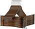 High-Grade Wooden Shirt Hangers with Rubber Grips (10 Pack) Smooth & Durable Wood Hangers with Grips Non Slip - Slim & Sleek Space Saving Hangers with Notches & 360 Hook - Ideal for Camisoles, Rompers