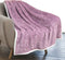 PAVILIA Melange Sherpa Blanket Throw Wine Purple | Soft, Fluffy, Microfiber Fleece Blanket for Couch Sofa | Warm Fuzzy Luxury Modern Plush Blanket,50x60 Inches