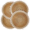 CAPASIN Round Placemats Set of 4, Dining Winter Modern Dinner Braided Beige Boho Round Table and Fall Circle Placemats Boho Runner Kitchen Table Plate Mats Set of 4 (White Ball)