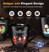 Coffee Mugs Set of 6 Large-sized 16 Ounce Christmas Holiday Ceramic Mug - Holiday Coffee Mug Funny Novelty Mugs Decorative Christmas Gift, Christmas Matte Black
