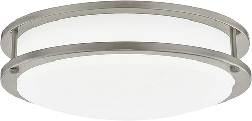 Gruenlich LED Flush Mount Ceiling Lighting Fixture, 11 Inch Dimmable 19W (125W Replacement) 1220 Lumen, Metal Housing with Nickel Finish, ETL and Damp Location Rated (5000K-Daylight White)