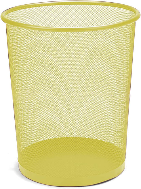 Mind Reader Set Garbage Waste Basket Recycling Bin, Round, Yellow