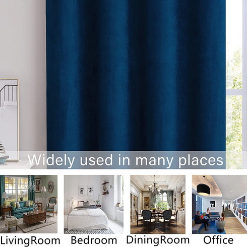 Faux Suede Solid Window Curtain Panels 84 Inches Long with Grommet Top Window Treatment Set Room Darkening Drapes for Bedroom/Living Room, Navy Blue, 55×84 Inch, Pairs to GO