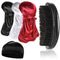3pcs Silky Durag with Wave Brush for Men 360, Curved Medium/Hard Hair Brush Kits,A