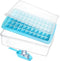 SQLHM Ice Cube Tray with Lid and Bin 55 - Ice Cube Molds for Freezer BPA Free Ice Container Comes with Scoop and Cover (Blue)Ice Cube Molds & Trays