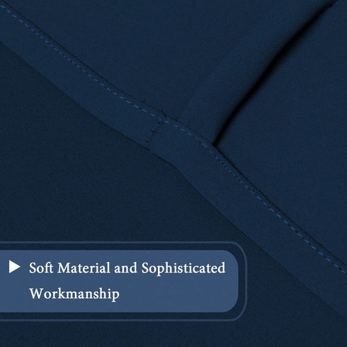 H.Versailtex Thermal Insulated Blackout Adjustable Tie Up Shade Curtain(Rod Pocket)-42" Wide by 63" Long-Solid in Navy(1 Panel)