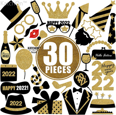 New Years Photo Booth Props 2022 Pack of 30, New Year Props | New Years Eve Party Supplies 2022, New Years Photo Props 2022 | New Years Photo Props 2022, Happy New Years Decorations, Little DIY